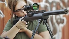 Woman military snipers Rifles m24 girls with guns sniper rifles