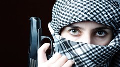 Woman models Arab terrorists hijab shemagh Arab Girls