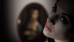 Woman models black hair black eyes Met-Art magazine Carmen B