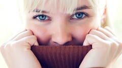 Woman models cowl Marina Wenk