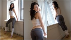 Woman models girls with swords yoga pants Anna Demi Holly 