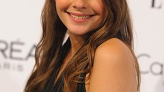 Woman models green eyes