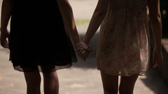 Woman models photo shoot black hair redheads lesbians 