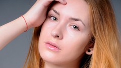 Woman models redheads grey background Met-Art magazine Surime A