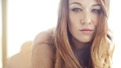 Woman models redheads Leanna Decker