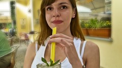 Woman mojito brunettes portraits