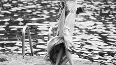 Woman monochrome Actress brunettes Spanish teen grayscale 