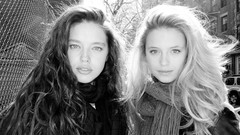 Woman monochrome blondes brunettes models emily didonato Chain 