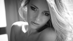 Woman monochrome blondes grayscale Simon Bolz