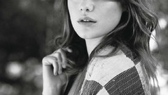 Woman monochrome blondes models Camille Rowe