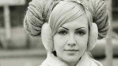 Woman monochrome blondes tattoos Russians Karina Toby