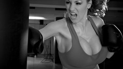 Woman monochrome boxing mma boxing gloves greyscale Jordan 