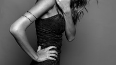 Woman monochrome brunettes Ashley Sky