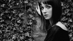 Woman monochrome brunettes grayscale Nicole Weaver