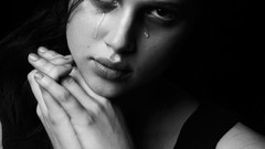 Woman monochrome brunettes models Anais Pouliot