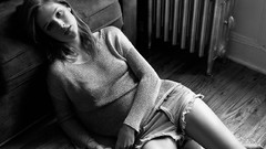 Woman monochrome brunettes models Anais Pouliot