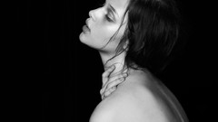 Woman monochrome brunettes models topless Anais Pouliot