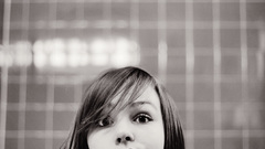 Woman monochrome faces bangs