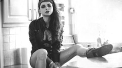 Woman monochrome legs models nose ring