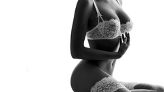 Woman monochrome lingerie greyscale Aubade