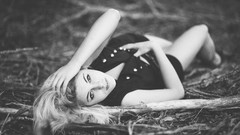 Woman monochrome lying down Elise Crigar
