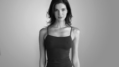 Woman monochrome models Teresa Moore grayscale nipples through 