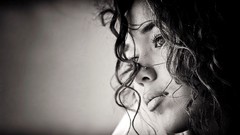 Woman monochrome pierced nose