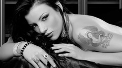 Woman monochrome Polish greyscale pornstars Amandha Fox