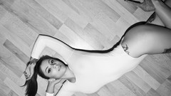 Woman monochrome tattoos lying down Kristina Labahn