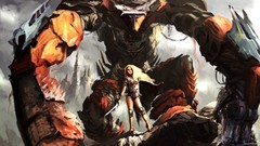 Woman Monsters blondes artwork fantasy art summon