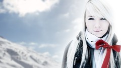 Woman Mountains clouds Laura