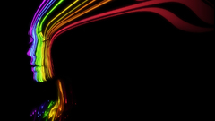 Woman multicolor lines