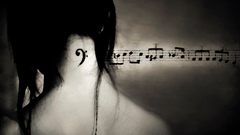 Woman Music sheet monochrome