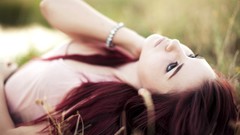 Woman nature redheads grass