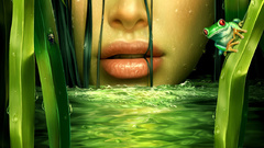 Woman nature wet Frogs