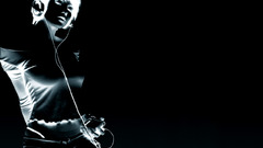 Woman negative black background