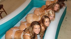 Woman oiled blondes lingerie brunettes TEENS group of girls 