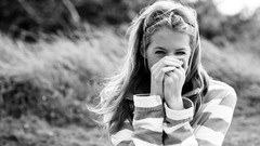 Woman Olivia Bell grayscale striped clothing