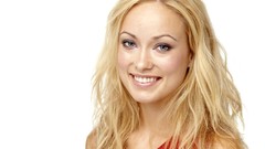 Woman Olivia Wilde Actress blondes green eyes pink lipstick red 