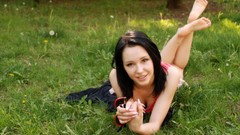 Woman outdoors black hair Met-Art magazine Eleonora B