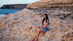 Woman outdoors black hair ukrainian Macy B eternal desire 