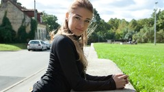 Woman outdoors blondes blue eyes models Met-Art magazine 