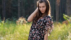 Woman outdoors blondes brunettes Alexondra