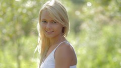 Woman outdoors blondes green eyes models Annely Gerritsen Anneli