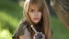 Woman outdoors blondes models Bare Maidens Leia (Bare Maidens)