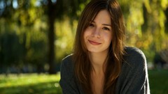 Woman outdoors brown eyes brunettes Veronica Belmont