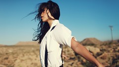 Woman outdoors brunettes Brooke Fraser