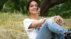 Woman outdoors brunettes Met-Art magazine Malina A