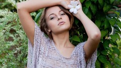 Woman outdoors brunettes RylskyArt Magazine nikia (rylskyart 