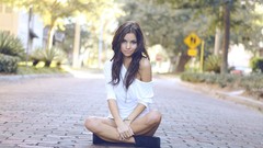 Woman outdoors brunettes streets Paris Nichole